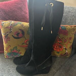 Kate Spade black suede boots